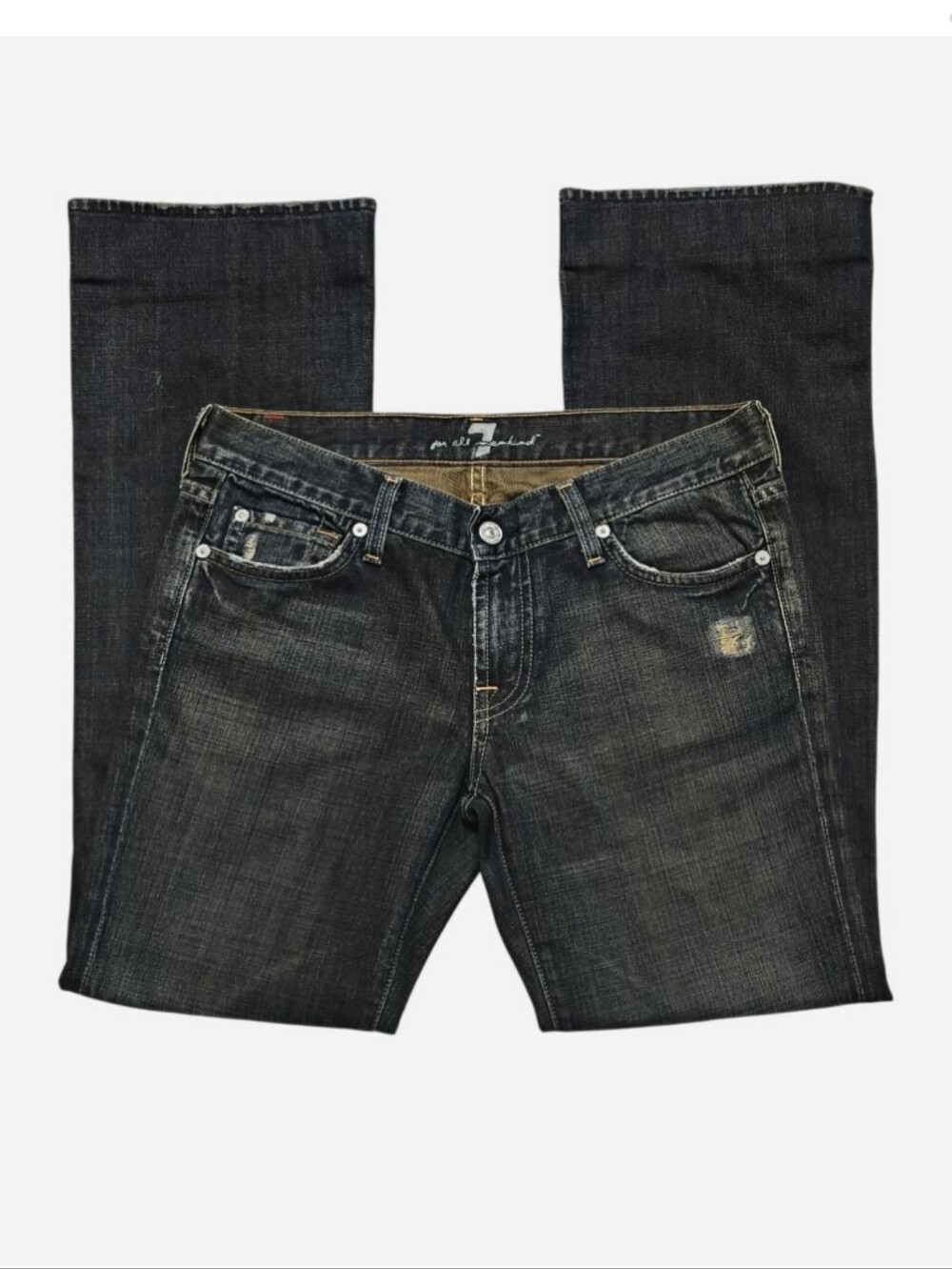 Vintage Y2K 7 For All Mankind Bootcut Jeans Women's 29 Boot Cut Retro Distressed